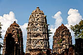 Thailand - Old Sukhothai - Wat Si Sawai. Khmer style corncob shaped prangs.